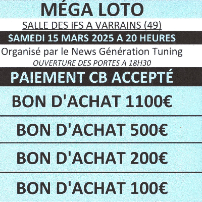 Loto le samedi 15 mars 2025